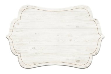Beyaz arka plan üzerinde izole ahşap işareti