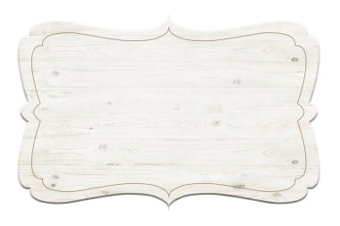 Beyaz arka plan üzerinde izole ahşap etiket