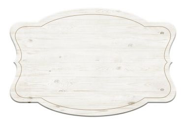 Wooden label isolated over white background  clipart