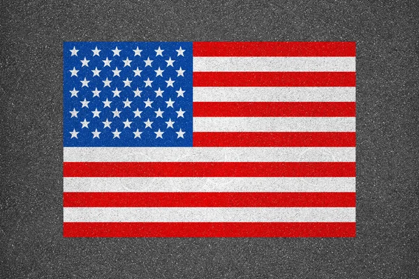 Asfalt textuur achtergrond Usa vlag — Stockfoto