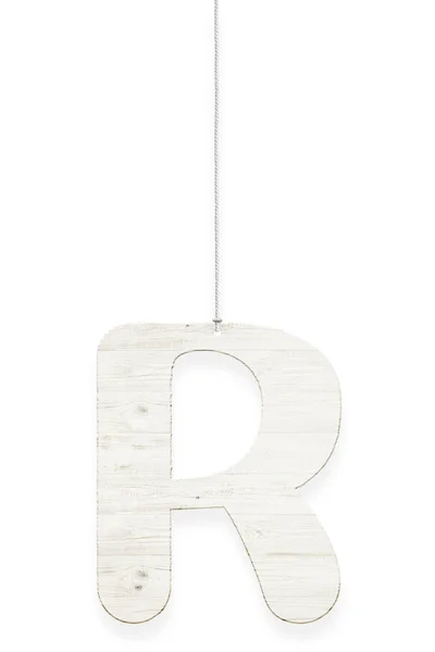 白い背景に分離したロープで木製の文字。アルファベットの一部 — ストック写真