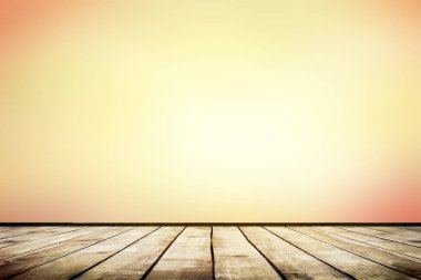 bulanık sonbahar doğal arka plan bokeh ile boş ahşap masa