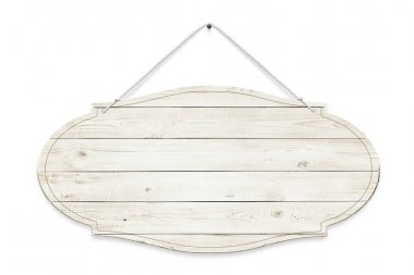 Beyaz arka plan üzerinde izole ahşap işareti