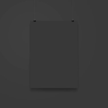 Siyah sayfa boş mockup bağlayıcı ve koyu arka plan üzerinde izole halatlar ile