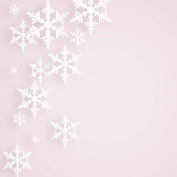 Decorative design of paper snowflakes over light red background — Stock Photo, Image