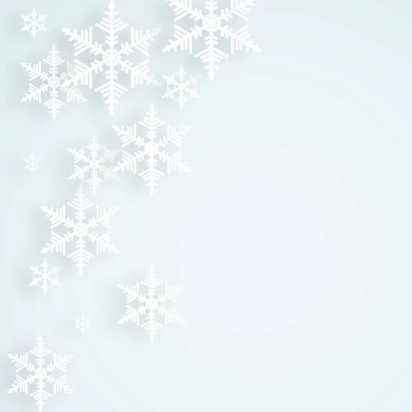 Design decorativo di fiocchi di neve di carta su sfondo azzurro . — Foto Stock