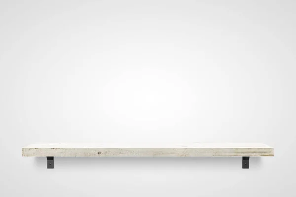 Wooden shelf over white background — Stock Photo, Image