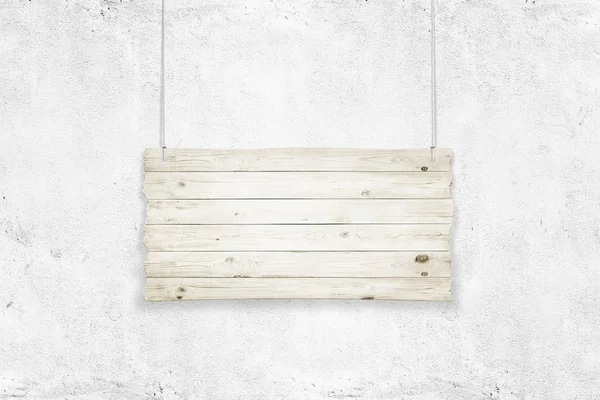 Signo de madera con cuerdas sobre fondo de pared de hormigón ligero — Foto de Stock