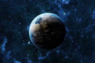 Dünya gezegen gökada yıldız üzerinde uzayda. 