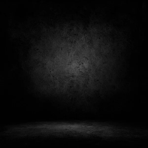 Camera scura con pavimento di cemento e sfondo della parete — Foto Stock