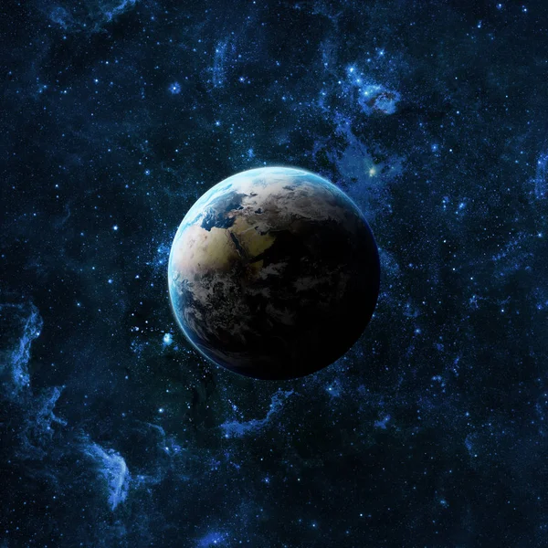 Pianeta Terra nello spazio sulle stelle della galassia . — Foto Stock