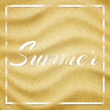 Kum arka planda kelime yaz. Kum taneleri Close-Up