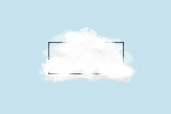 Cloud with black frame over blue background. Conceptual background — Stock Photo, Image