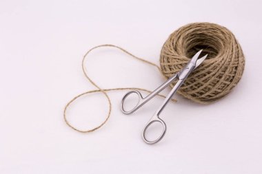 beyaz izole b makasla keten konu, keten konu