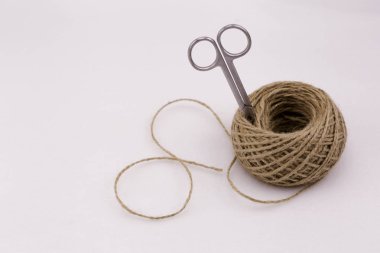 beyaz izole b makasla keten konu, keten konu