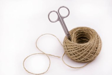 beyaz izole b makasla keten konu, keten konu