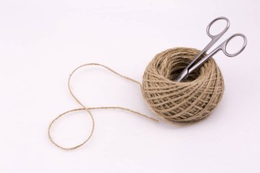 beyaz izole b makasla keten konu, keten konu