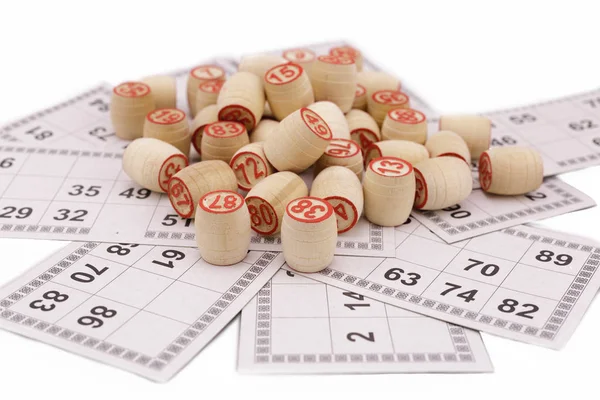 bingo game cards with bingo on a white isolated background