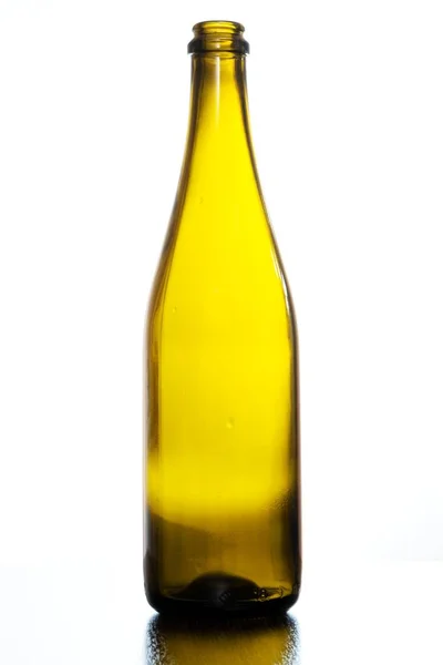 Empty wine bottle vertically on a white background — 스톡 사진