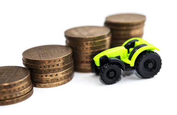 Folded Coins Car Loan Concept — Stock Photo, Image