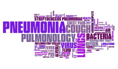 Pneumonia sickness - word cloud illustration clipart