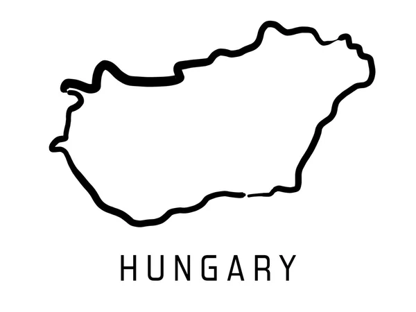 Magyarország térképének körvonala — Stock Vector