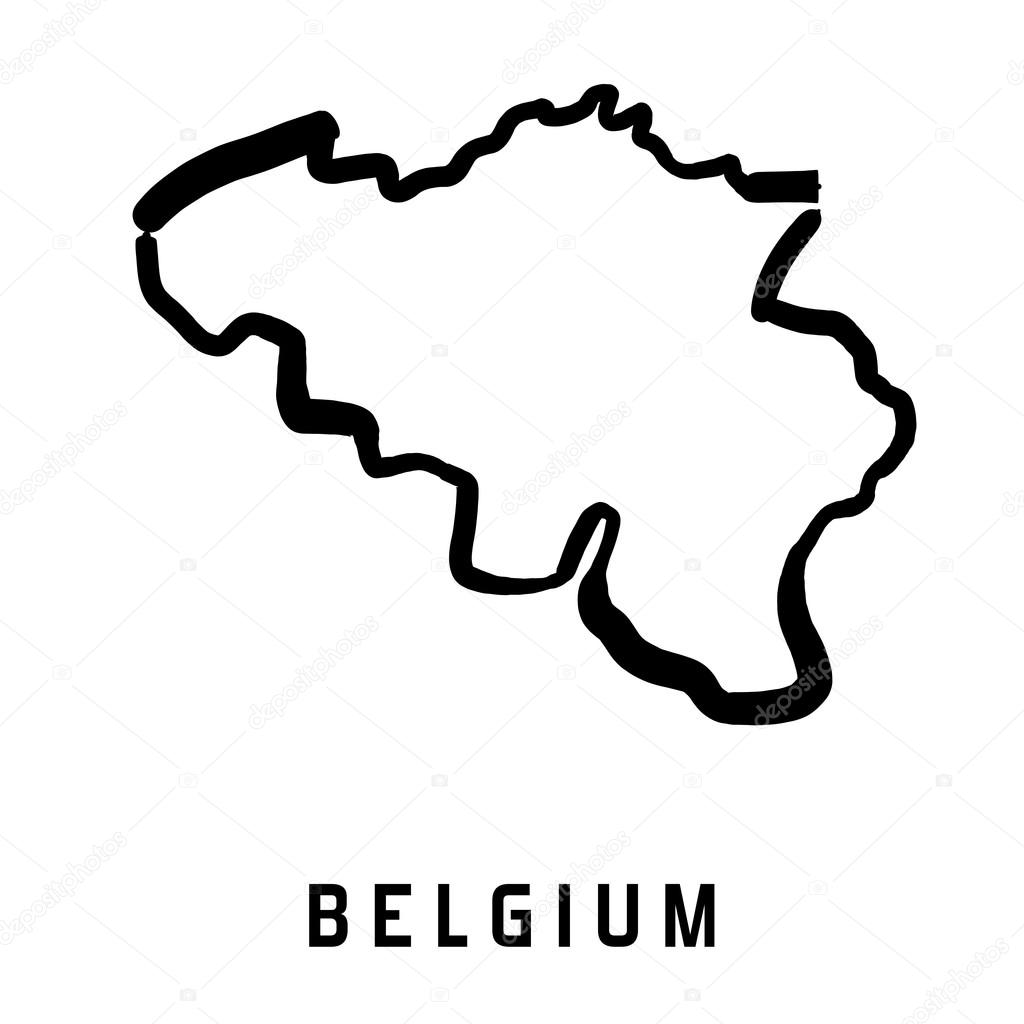 Belgium map outline - smooth country shape map vector.