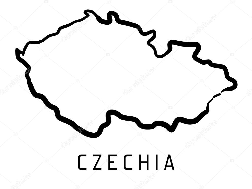 Czechia map outline
