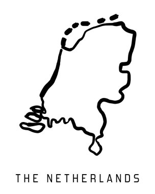 Hollanda Haritası - vektör şekli