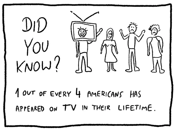 Факти про телебачення - мультяшні дрібниці — стоковий вектор