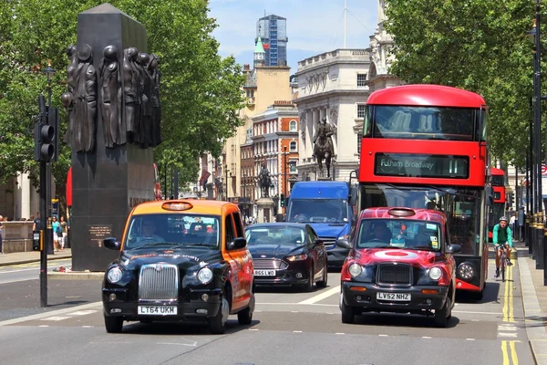 London taxi en bus — Stockfoto