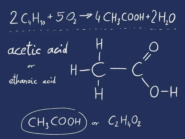 Acido etanoico - illustrazione vettoriale — Vettoriale Stock