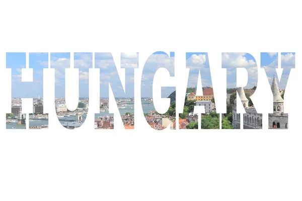 Tarjeta postal de Hungría - señal de viaje — Foto de Stock