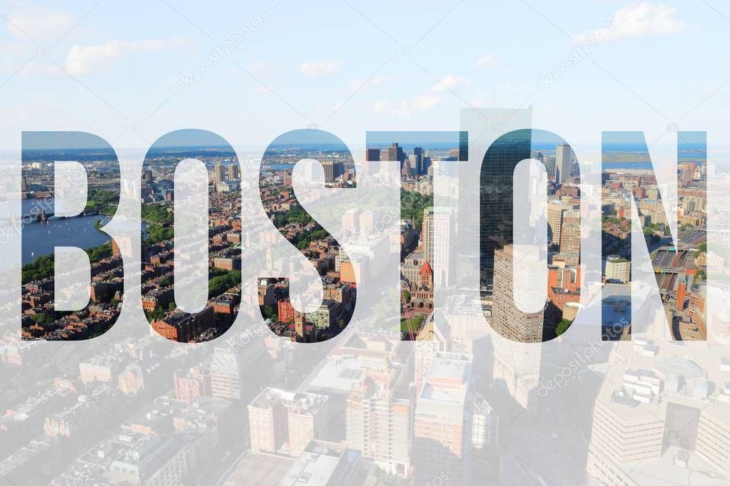 Boston USA - word sign