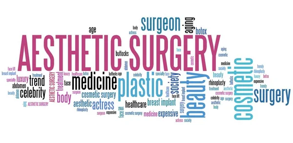 Esthetische chirurgie - woord wolk — Stockfoto