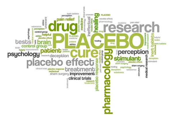 Placebo - σύννεφο λέξεων — Φωτογραφία Αρχείου
