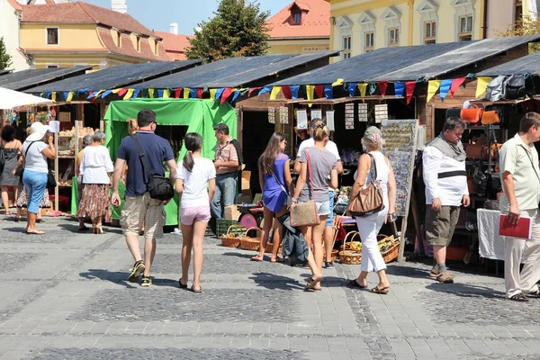 Mercado medieval de Sibiu — Foto de Stock
