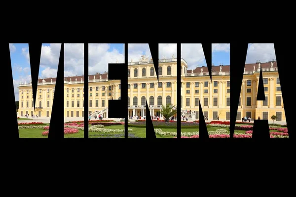 Vienna słowo - znak podróży — Zdjęcie stockowe