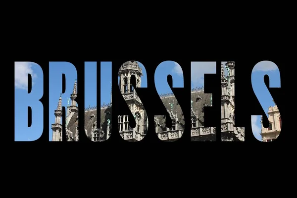 Bryssel-skylten - resa word — Stockfoto