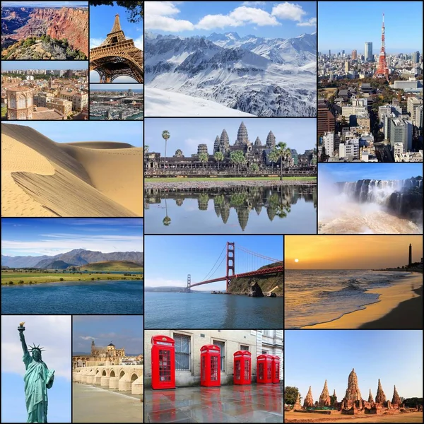 Destinations de voyage - collage photo — Photo