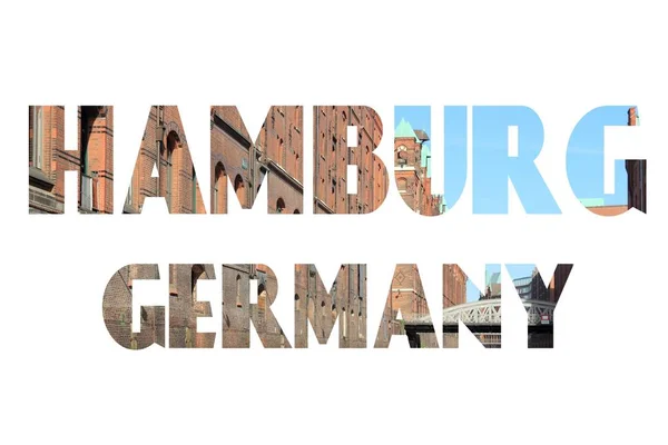Hamburg, Niemcy - pocztówka znak — Zdjęcie stockowe