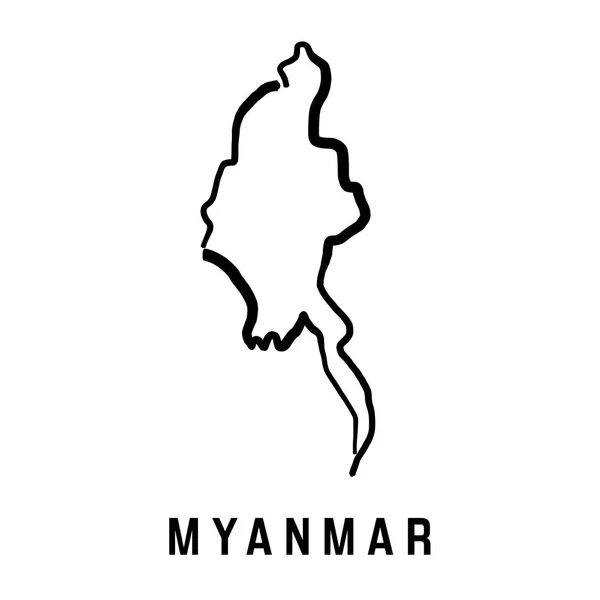 缅甸国家地图 — 图库矢量图片