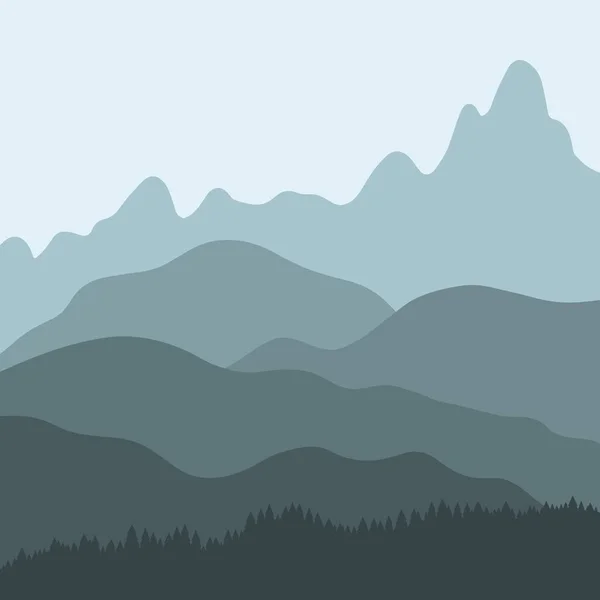 Paisaje de montaña - gráficos vectoriales — Vector de stock