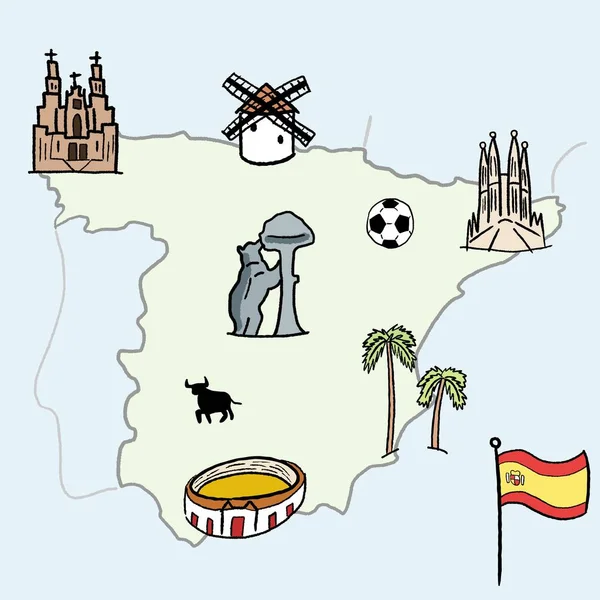 Διακοπές Ισπανία - διανυσματικά γραφικά — Διανυσματικό Αρχείο