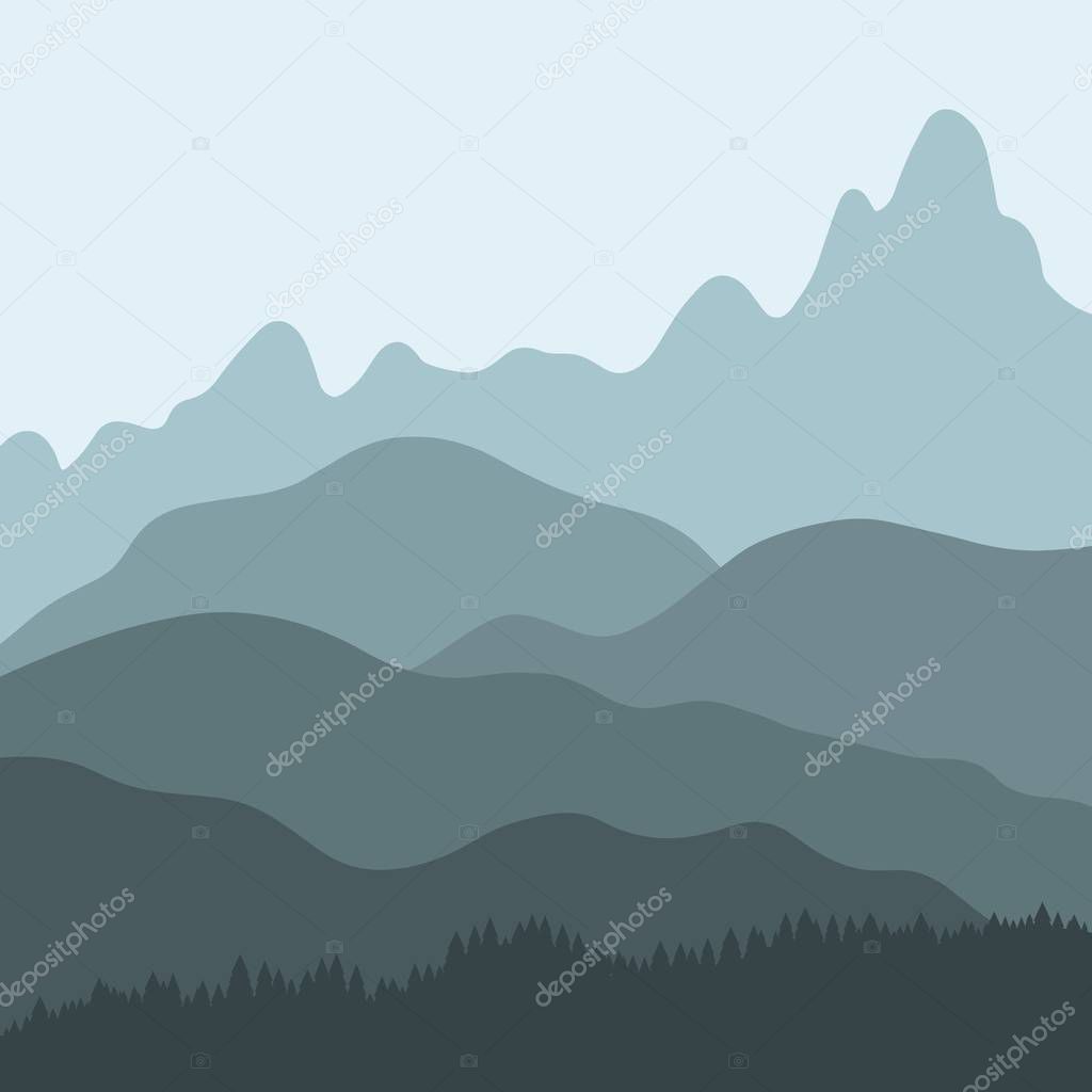 Mountain landscape - vector graphics