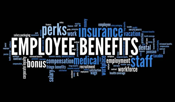 Employment benefits - word cloud — Stock Photo, Image