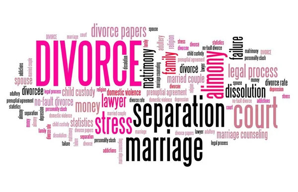 Divorcio - palabra nube — Foto de Stock