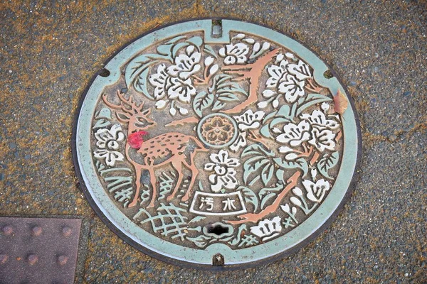 Japan manhole cover — Stock Photo, Image