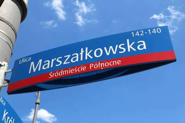 Warschau - Marszalkowska straat — Stockfoto