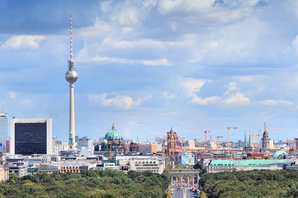 Berlin skyline - urban landscape of the capital city of Germany.